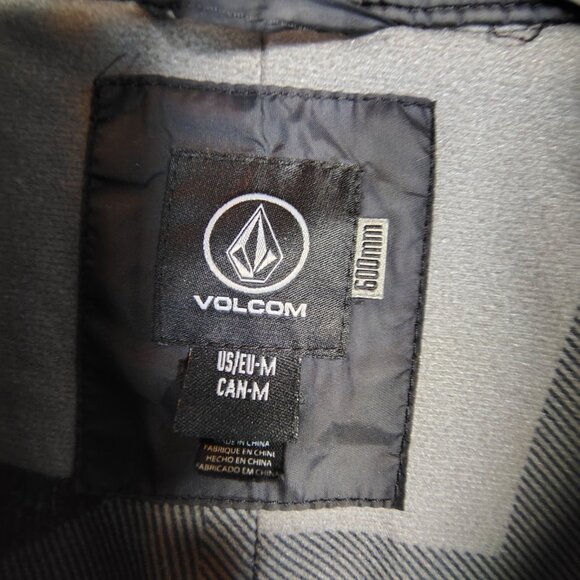 Volcom Stone Quilted Shirt Jacket Mens Black Snap Front Lightweight Puffer 600mm - Picture 10 of 16